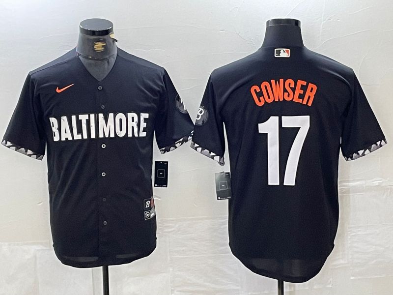 Men Baltimore Orioles #17 Cowser Black City Edition Nike 2024 MLB Jersey style 3->->MLB Jersey